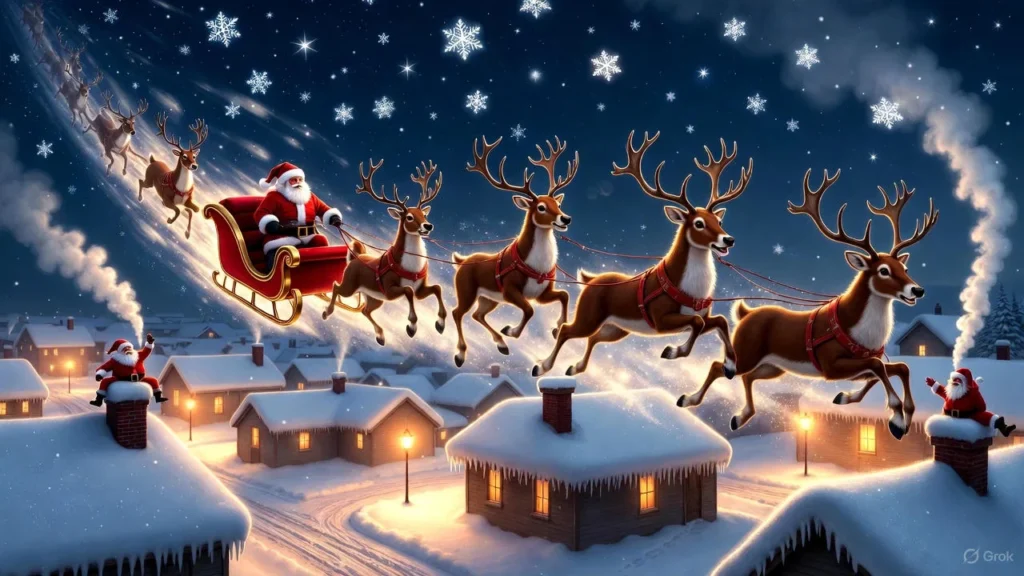 Chaotic Santa’s Sleigh Christmas Night Puns