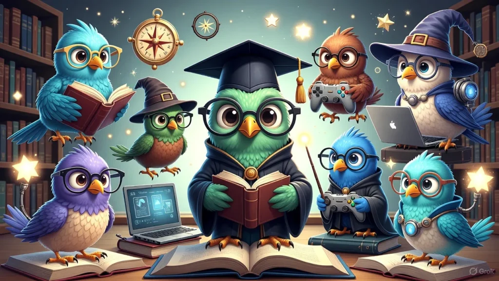 Nerdy & Geeky Funny Bird Names Puns