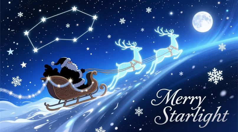 Night Sky Santa’s Sleigh Christmas Night Puns