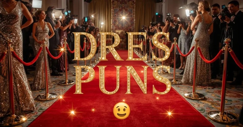 Red Carpet & Glam Dress Puns