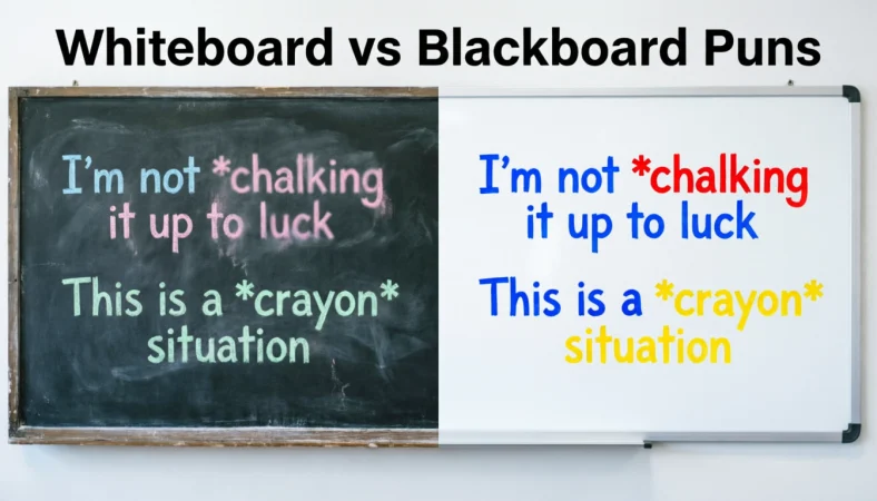 Whiteboard Puns vs Blackboard Jokes 
