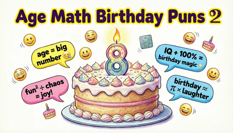Age & Number Math Birthday Puns